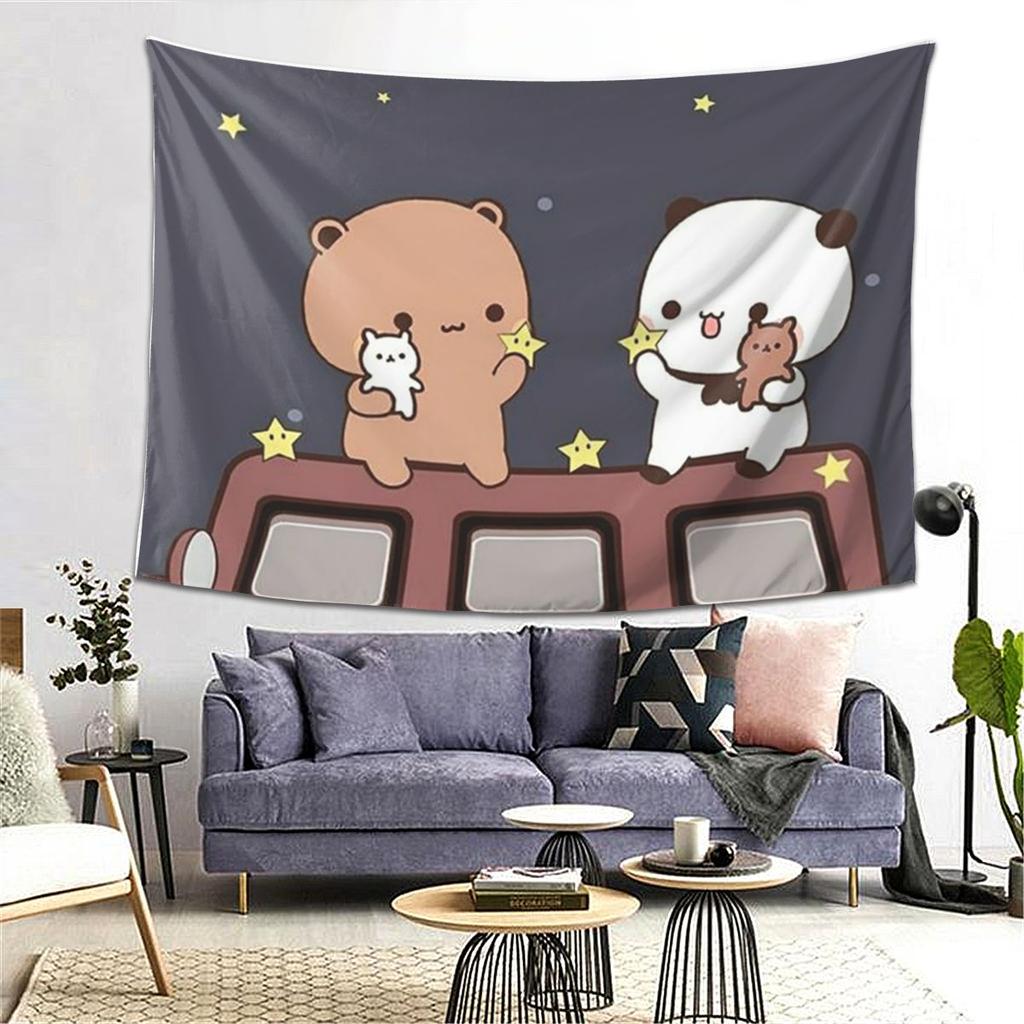 Peach And Goma Bubu Dudu Balloon Tapestry Wall Hanging Aesthetic Home Decor Tapestries for Living Room Bedroom