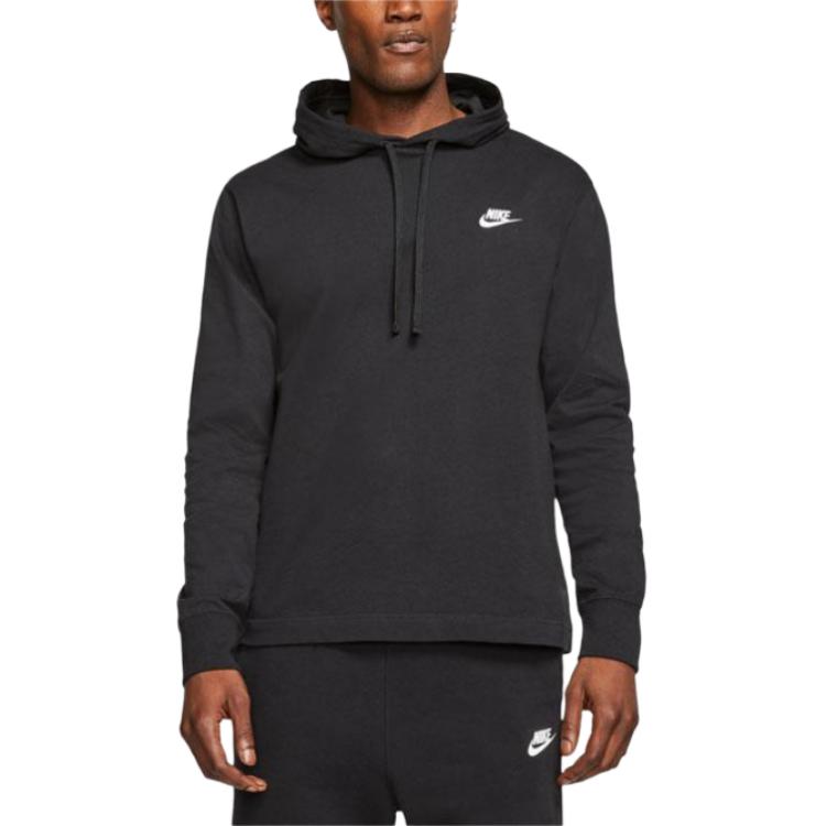 

Nike Логотип Пуловер с капюшоном Свитшот с длинным рукавом Мужской свитшот Черный BV2750-010 L