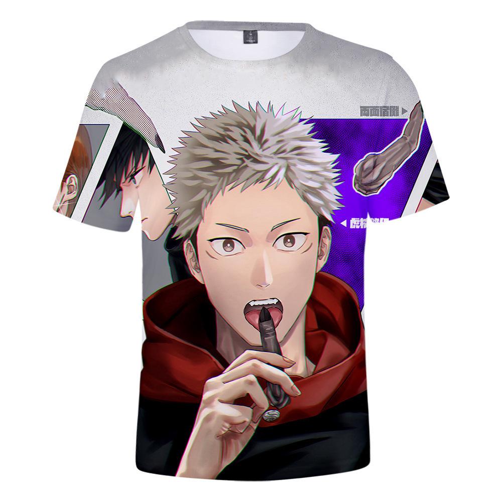 Jujutsu Kaisen Gojo Satoru T-Shirt for Anime Fans, Stylish Cartoon Tops, Comfortable Polyester Fabric, Casual Daily Wear Streetwear Clothes