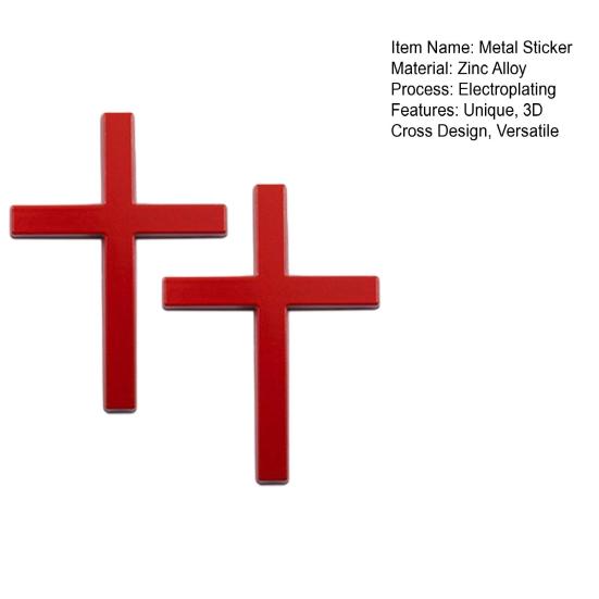 Yousheng 2Pcs Christian Sticker Car Exterior 3D Emblem Badge Decals Self-Adhesive Zinc Alloy Jesus Christ Stickers for Cars Trucks SUVs