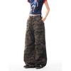 Vintage Camo Cargo Jeans Women Loose Straight Leg Casual Wide Pants Streetwear