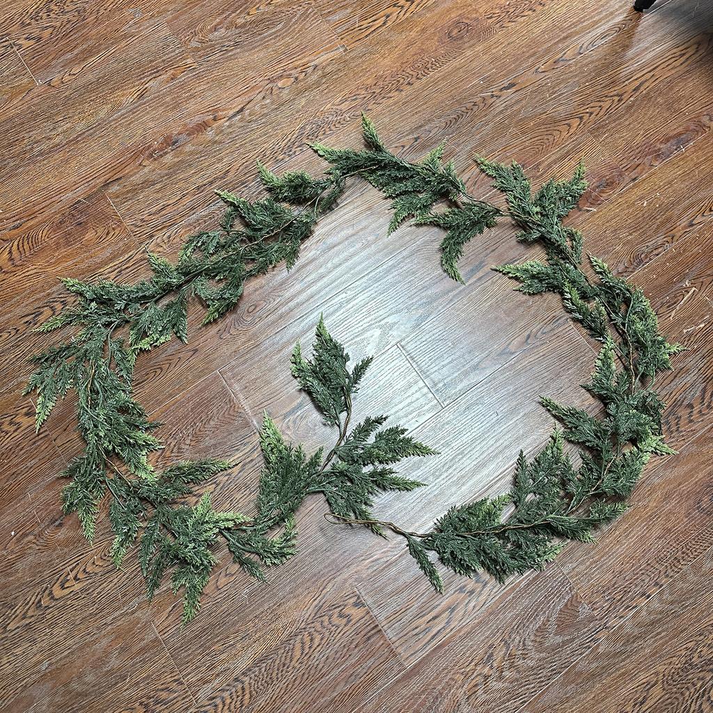 Artificial Simulation Christmas Leaf Cane Soft Feel Needle Vine Door Head Decoration Wall Hanging