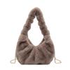 Solid Color Velvet Chain Lock Crossbody Bags New Fashion Soft Versatile Basic Commuter Shoulder Bags for Women