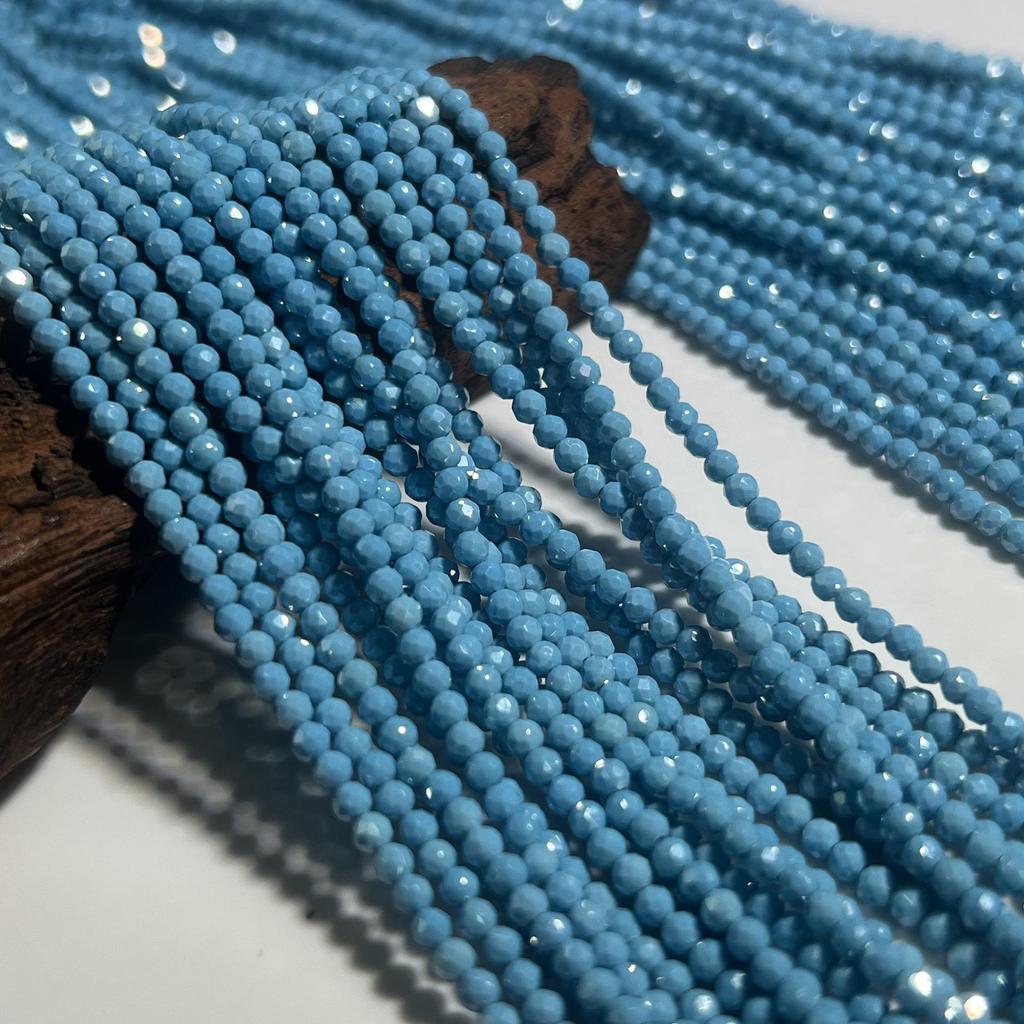 Emulsified Milk Zirconia Faceted Round Beads for DIY Necklaces & Bracelets