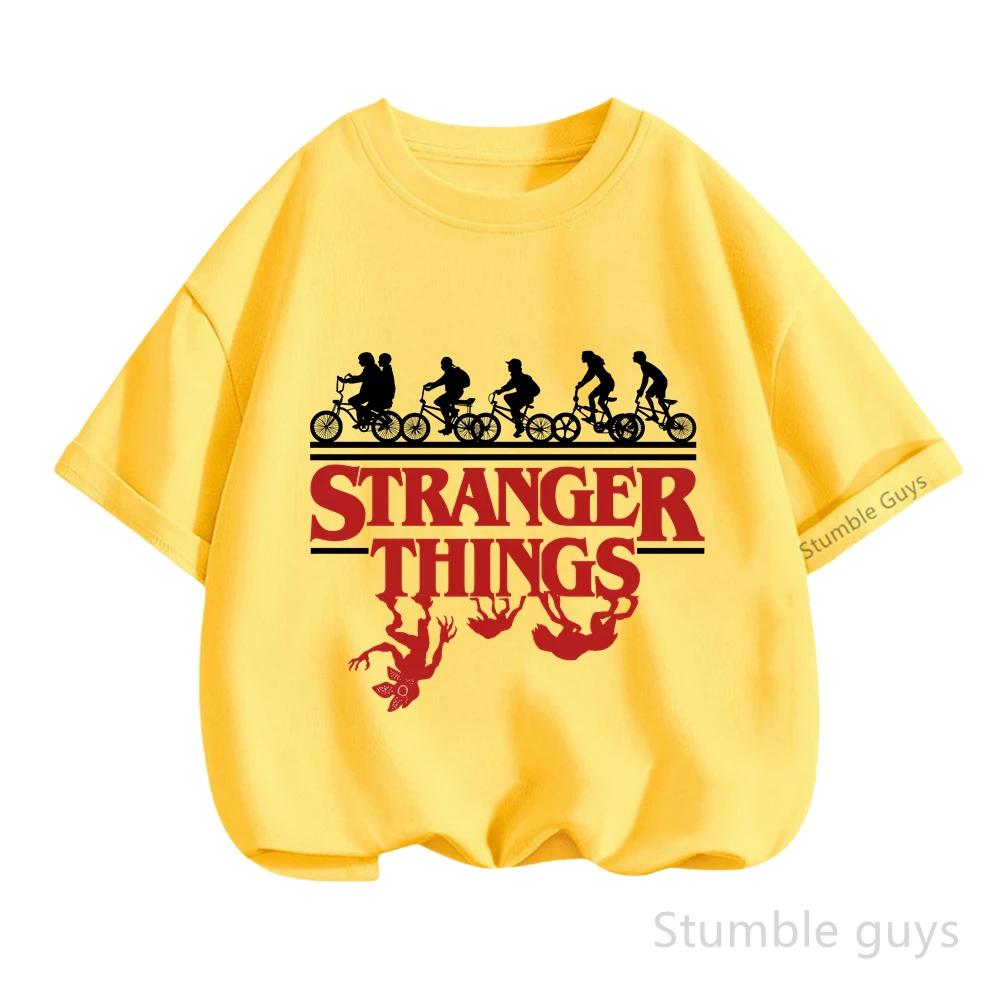 Summer Kids Daily Wear T-shirt Stranger Things Boys Clothes Girls Short Sleeve Anime Tshirt Tops Stranger Thıngs Tops