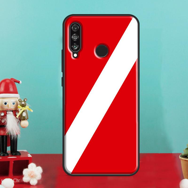Diver Down Scuba Flag For Huawei Nova 10 9 SE 12i 12s 11i 8i Y90 Y60 Y70 Y72 Y73 Y61 Y91 P30 P40 Lite P60 Pro Case