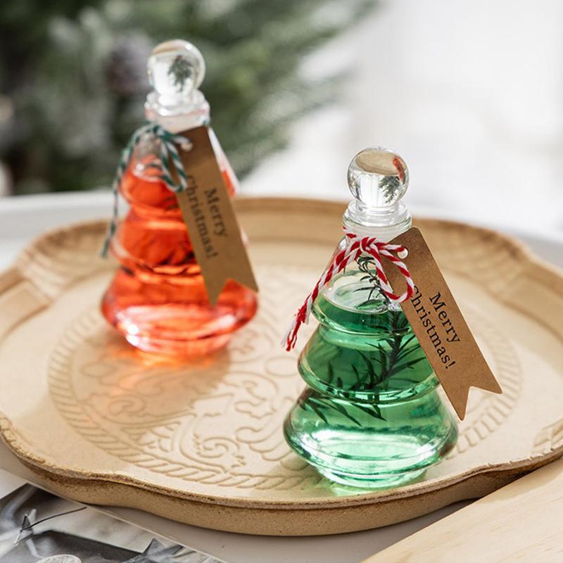1PC Flameless Souvenir Aromatherapy Fresh Gift Box Ornament Glass Indoor Fragrance Long-lasting Christmas Tree Home