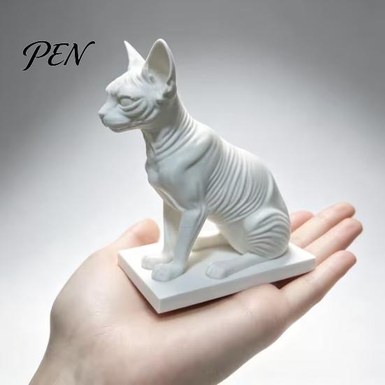 Fine Texture Cat Decor Simulated Hairless Car Model, Realistic Sphynx Figurine Collection, Office Desk Accessory Science Educational Prop, Desktop