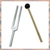2025 Trend Aluminum Alloy Tuning Fork Tuning Fork Musical Instrument 440Hz With Hammer For Nervous System Testing Sound Healing