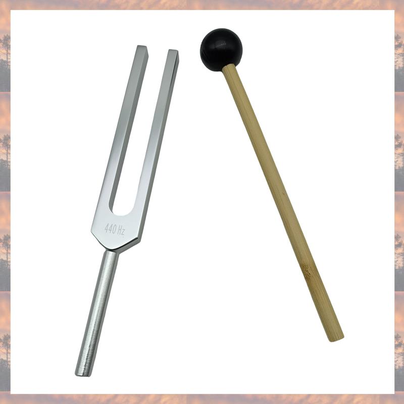 2025 Trend Aluminum Alloy Tuning Fork Tuning Fork Musical Instrument 440Hz With Hammer For Nervous System Testing Sound Healing