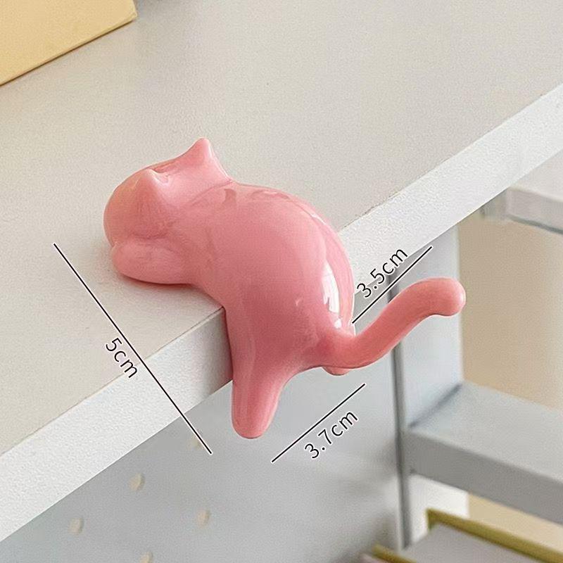 Cute Cat No-Drill Backpack Hanger for Desks