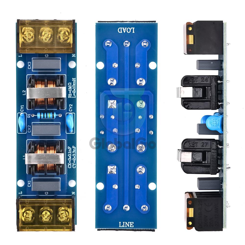 25A 6A Netzfilterplatine EMI Hochfrequenz Zweistufige Stromversorgung Tiefpassfiltermodul Energiemanagement EMI-Filter