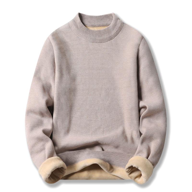 Winter New Style Half-high Collar Thickened One-piece Fleece Pullover Sweater