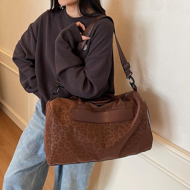 Geantă Sport de Capacitate Mare Imprimeu Leopard Geantă de Voiaj Geantă Fitness Geantă Duffel