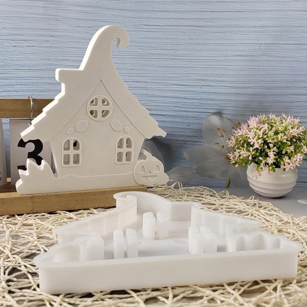 DIY Halloween House Silicone Mold Sturdy Silicone Halloween Pumpkin Spider House Crafting Mold for DIY Enthusiasts