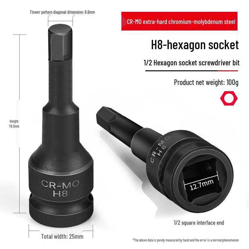 1/2'' Torx Impact Hex Bit Wrench with Magnetic Chrome Molybdenum Steel Head