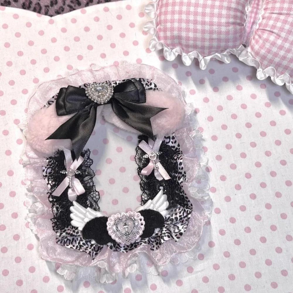 Sweet DIY Plush Card Holder Lolita Anime Lace Photocard Case Idol Display Handmade Photo Protector Case Card