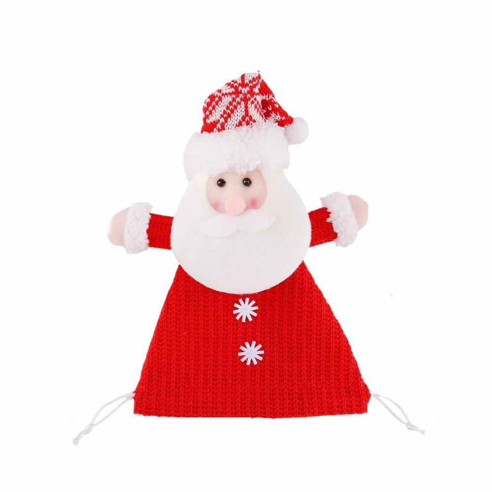 Knitted Christmas Doll Bag Santa Claus Gift Bag Christmas Eve Xmas Drawstring Bag  Home Decoration