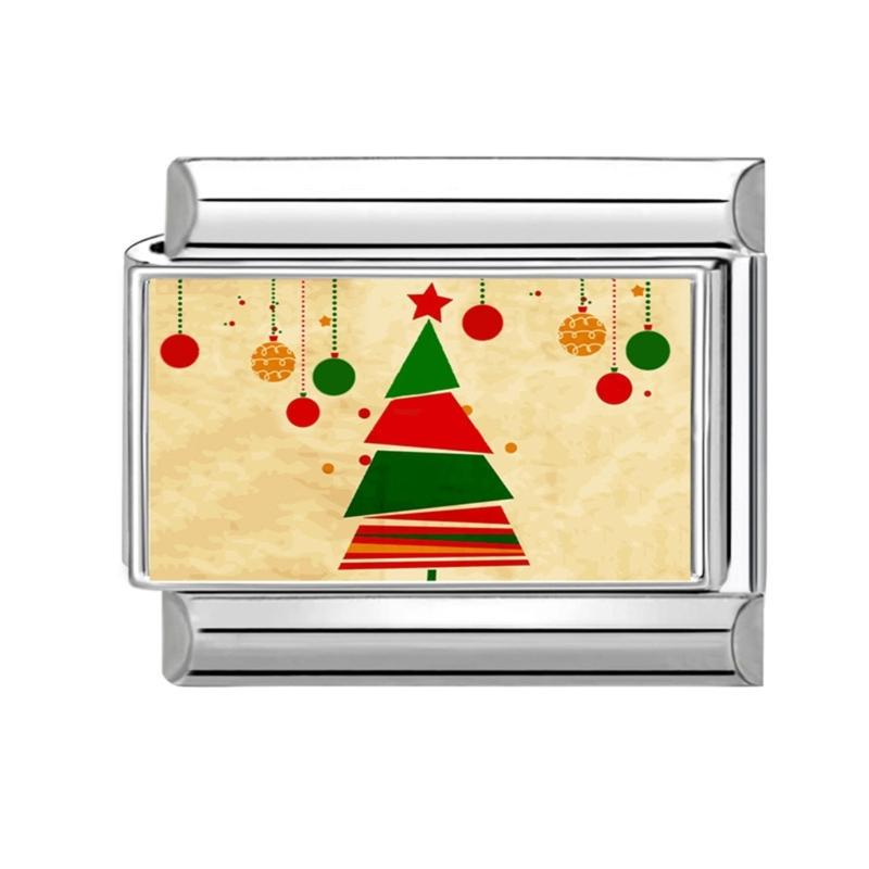 Рождественский итальянский модульный браслет Звенья Соединитель Нержавеющая сталь Ювелирные аксессуары Подходит для энтузиастов