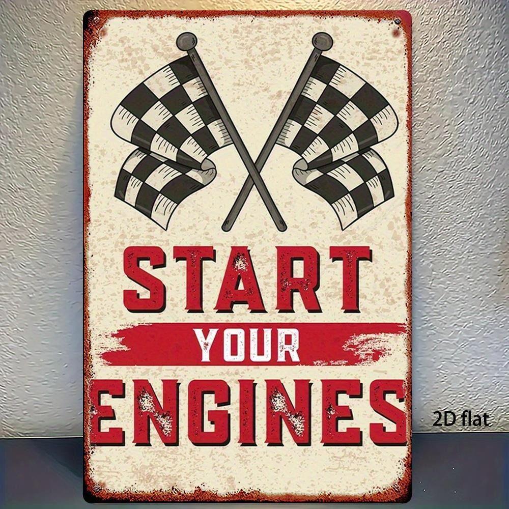 Vintage Metal Car Sign Decor Gift For Auto Lovers Garage Wall Art
