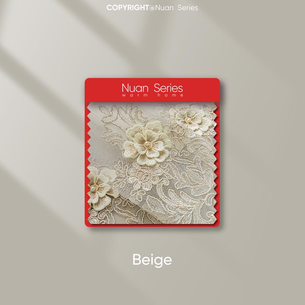 

1 шт. серия Nuan в европейском стиле, роскошная трехмерная вышивка, прозрачная занавеска для гостиной, спальни, украшения окна, домашнего декора 300x260cm бежевый