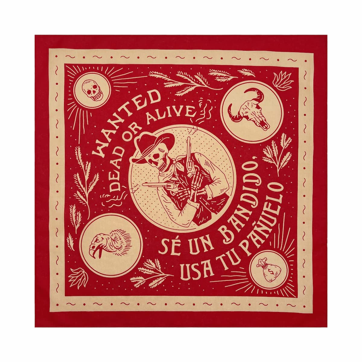 Trifong Bandana Skull Pattern Red 100% Cotton Musketeer Grim Reaper Design Stylish Bandana Cap Men s Paisley Handkerchief Bandana Adult Unisex 55cm x