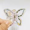 Frosted Glitter Crystal Butterfly Hair Clips - Transparent & Colorful