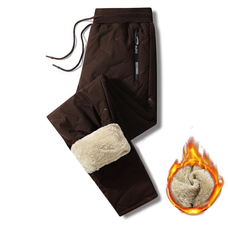 Lamb Fleece Cotton Pants Autumn and Winter Plus Velvet Cold-proof Men's Elastic Waist Casual Pants Warm Long Pants