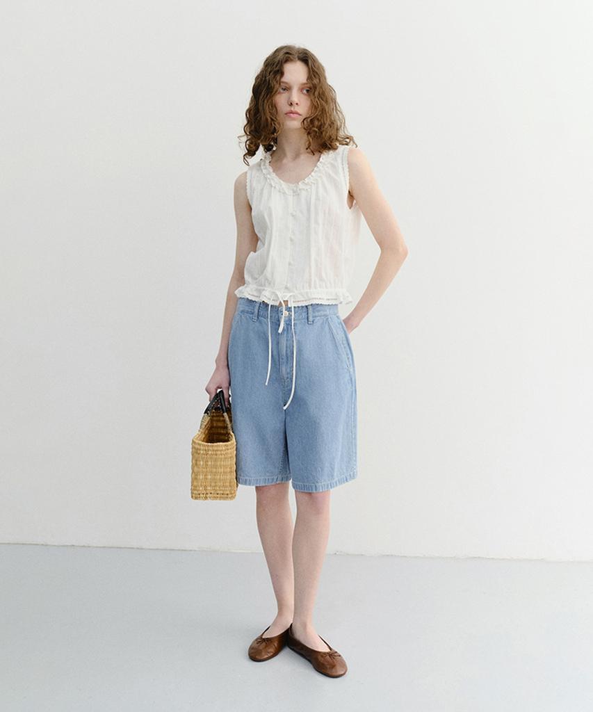 Deonseuteu Unisex Linen Denim Shorts_Udpa6B129_Light Blue