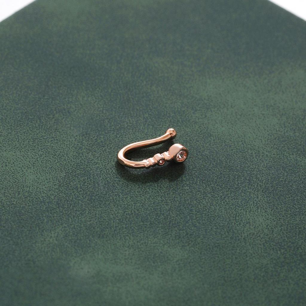 European & American Geometric Diamond Inlaid Non-piercing U-shaped Nose Clip