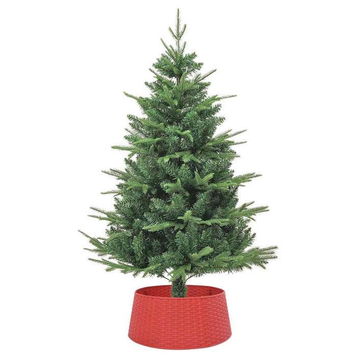 Jupe de sapin de Noël rouge Ø56x23 cm plastique