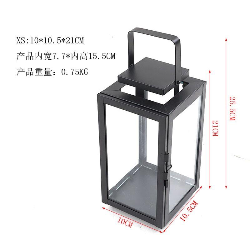 

Modern Retro Iron Glass Candle Holder Outdoor Hand-held Windproof Lantern Candlestick Wedding Candle Stand Hurricane Candleholde