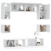 8 piece TV cabinet set white particleboard