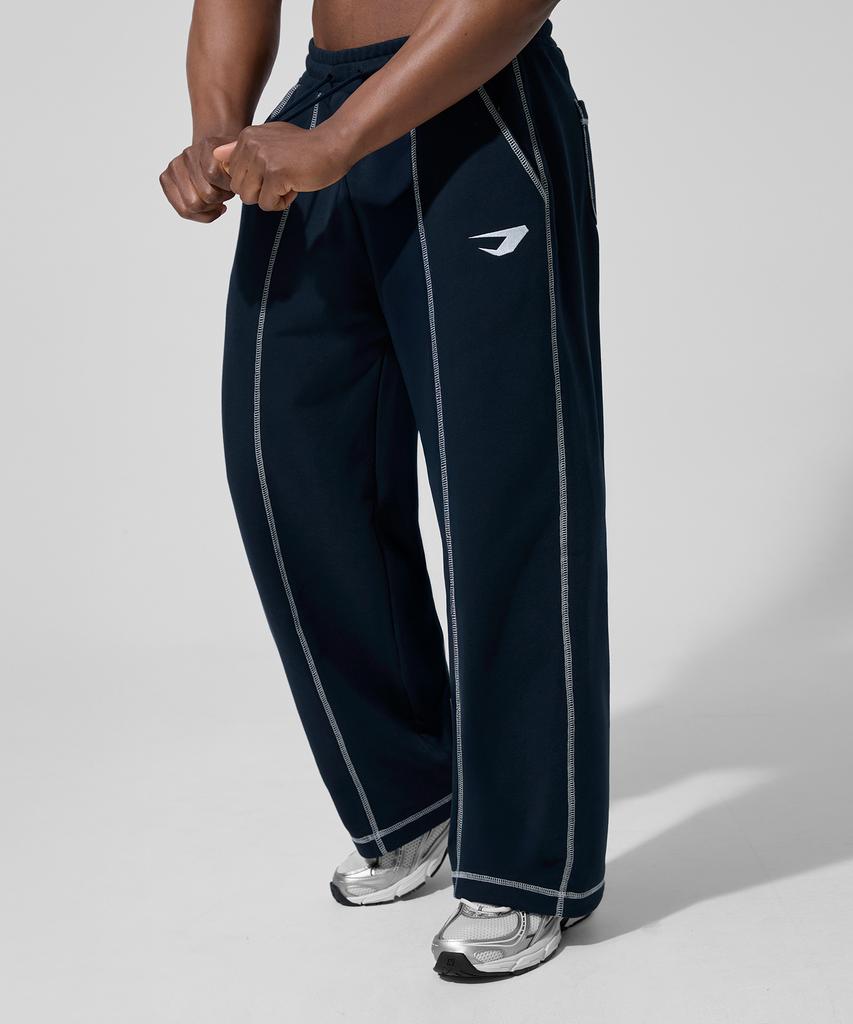 DRIX Overlock Stitch Sweat Wide Pants_Navy