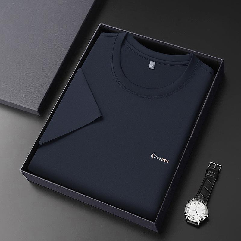 Crew Neck Short Sleevet Men's Summer Fashion Casual Versatile Ice Quick-Dry Top
