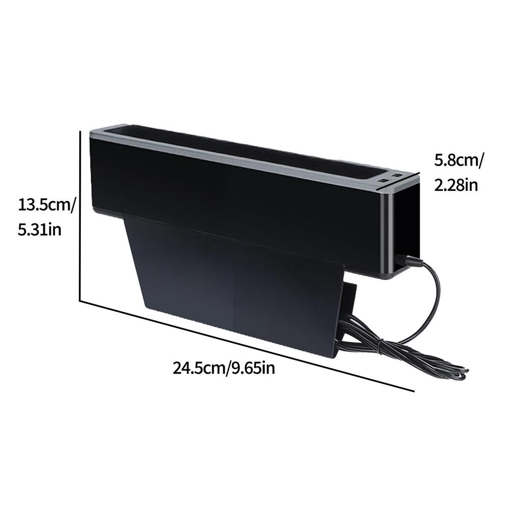 Car Seat Gap Filler Multifunctional Auto Seat Crevice Filler With 2 USB Charging Ports Reusable Console Side Pocket Organizer