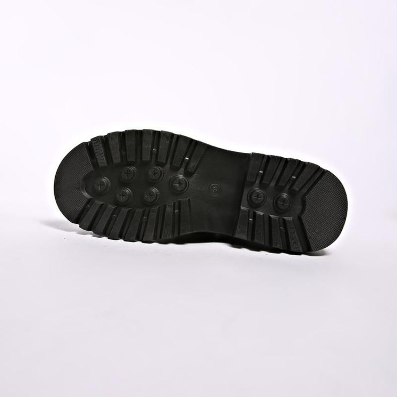 Women's Round Toe Lace-Up Chunky Heel Leather Shoes, Thick Sole Retro Casual Flats, Plus Size Fall Footwear