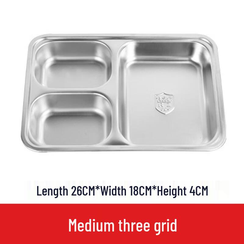 304 Stainless Steel Partitioned Lunch Plate