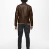 Men's Faux Leather Biker Jacket Mike with Zip ONLY AND SONS