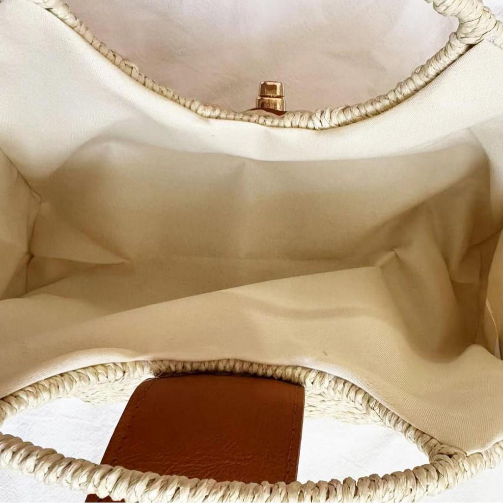 Bolsa Transversal Feminina de Palha Trançada de Grande Capacidade - Estilo Quente Primavera/Verão