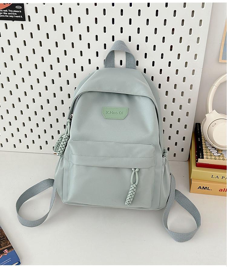 Color Solid Student Schoolbag Large Capacity Backpack Outdoor Leisure Bag Travel