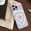 Girl's gradient heart case suitable for iPhone 16, Apple 17 Pro Max, soft film, full coverage for 13, Korean style for 15