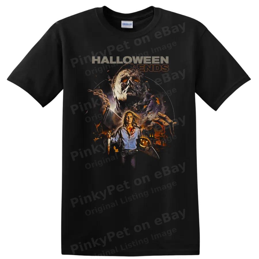 Halloween Ends Laurie Strode Michael Myers Horror Movie T Shirt Art Graphic Tee