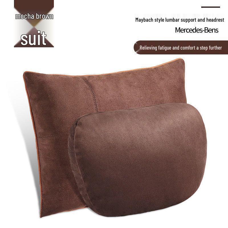 Compatible with Mercedes-Benz S-Class Maybach Headrest, Driver's Seat Backrest, and Neck Pillow; Imitation Aviation Seat Neck Pillow.