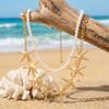 Vintage Frosted Starfish Pearl Double Layer Necklace