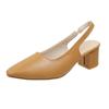 2024 New Women Pumps Pointed Thick High Heels Women's Baotou Sandals Back Hollow Shallow Ladies Shoes Solid Slip On Heels Women