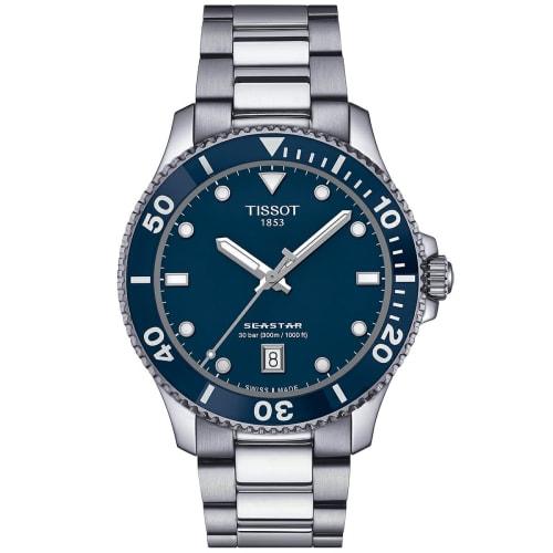 Tissot Men's Seastar 1000 Watch, 40mm, Blue Dial, Bracelet, T1204101104100, Officially Imported