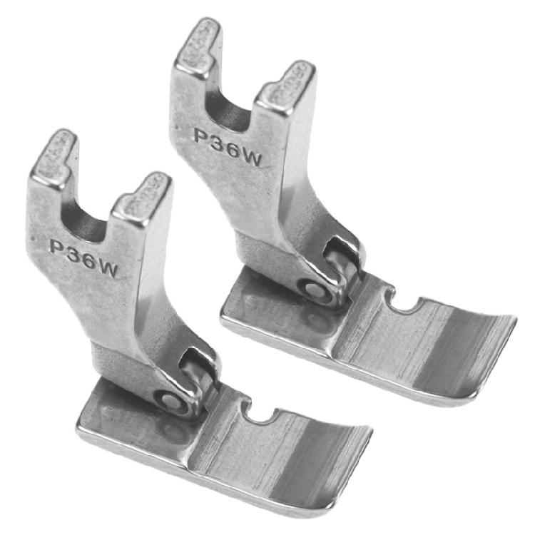 2Pcs Metal Flatbed Sewing Presser Foot Single Side Presser Foot for Thin/Thick Fabric Canvas Leather Stitching