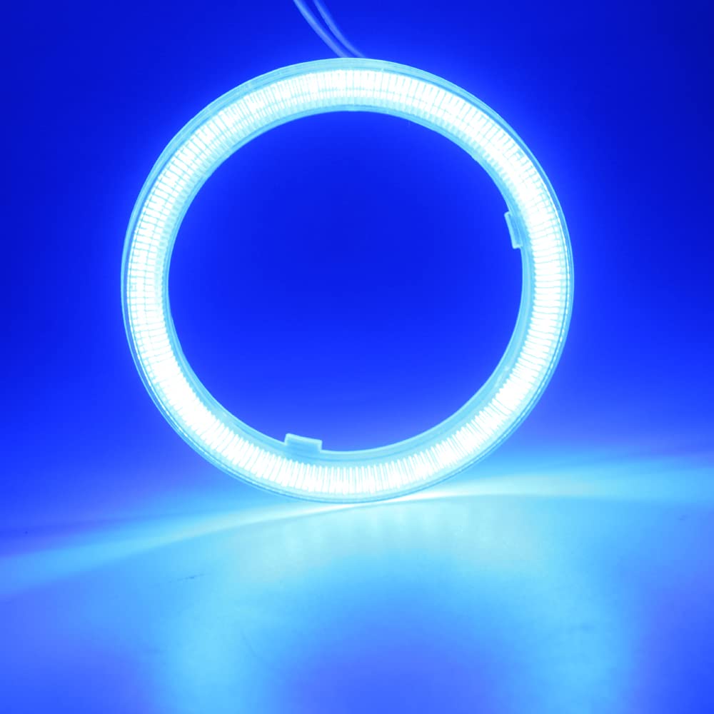 Grandview COB Squid Ring 70mm Headlight Blue Cover with Ballast Angel Eye for Car (Upgraded Version)