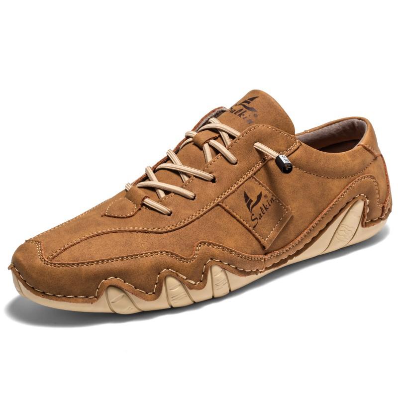 Hoge Heren Casual Schoenen Ronde Neus Platte Zool Instappers Comfortabel Lopen Dagelijks Gebruik
